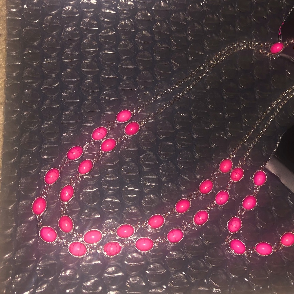 Pink paparazzi necklace and bracelet set